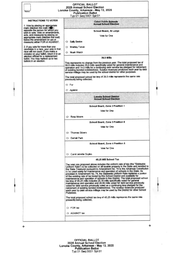 Election Ballot